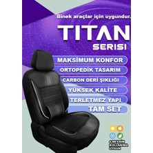 Nice Shop Titan Serisi Deri Taytüyü Süet Binek Araçlara Uyumlu Universal Oto Koltuk Kılıfı 5li Takım