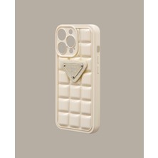 Dukkan Case Krem Kabartmalı Telefon Kılıfı - DK022 - iPhone 13 Pro