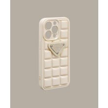 Dukkan Case Krem Kabartmalı Telefon Kılıfı - DK022 - iPhone 13 Pro