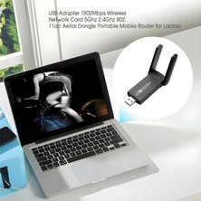 Megamus  Pc Için Çift Anten Bt5.0 Wifi 2'si Bir Arada Çift Bantlı AC1300MBPS Usb3.0 Wifi Adaptörü