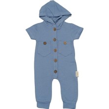 Popshops Baby 0679PS Erkek Bebek Kapüşonlu Indigo Tulum