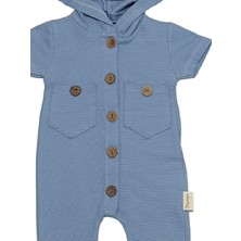 Popshops Baby 0679PS Erkek Bebek Kapüşonlu Indigo Tulum