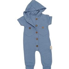 Popshops Baby 0679PS Erkek Bebek Kapüşonlu Indigo Tulum