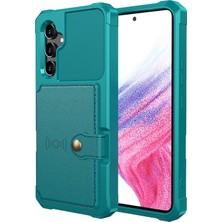 Seashell Digital Samsung Galaxy A34 Için ZM03 5g Kickstand Case Pu Deri Kaplamalı Tpu Telefon Kart Tutucu Yeşili (Yurt Dışından)