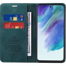 Seashell Digital Samsung Galaxy S21+ 5g Rfıd Engelleme Deri Cüzdan Stand Kapak Yeşili (Yurt Dışından)