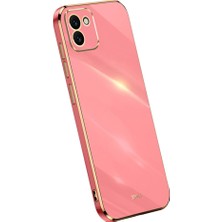 Seashell Digital Samsung Galaxy A03 (164.2 x 75.9 x 9.1mm) Için Xinli Telefon Kılıfı, Elektrokaplatma Altın Kenar Tpu Koruyucu Arka Kapak Kırmızısı (Yurt Dışından)