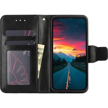 Seashell Digital Samsung Galaxy F14 Için 5g Dokulu Pu Deri Telefon Kılıf Cüzdan Stand Flip Cover-Black (Yurt Dışından)