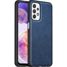 Seashell Digital Samsung Galaxy A23 4G/A23 5g (Global Versiyon), Pu Deri Kaplamalı Tpu+Pc Vintage Cover-Cover-Blue Için Telefon Kılıfı (Yurt Dışından)