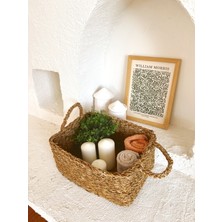 Kai Home Hasır Kulplu Dikdörtgen 36X27X16 Çok Amaçlı Düzenleyici Organizer Sepet