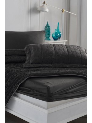 Elart Velvet Kadife Comfort Set Modern Uyku Seti Tek Kişilik Antrasit 2 Parça