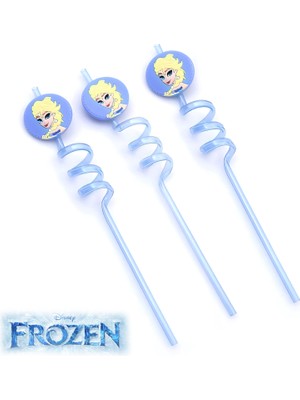 Homing Frozen Elsa 3D Lisanslı Sarkıt ve 3'lü Pipet Seti-Çocuk Odası