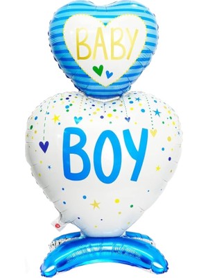 Kidspartim Ayaklı Baby Boy Mavi Folyo Balon 110x65 cm