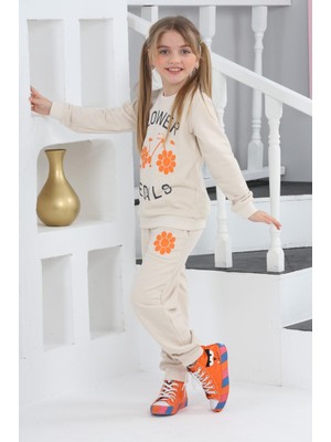 Çocuk Yolu Kids Çocukyolukids Flower Bej Kız Çocuk Eşofman Takım A1111141114001