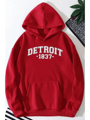 Medinenur Detroit Baskılı Kapüşonlu Sweatshirt