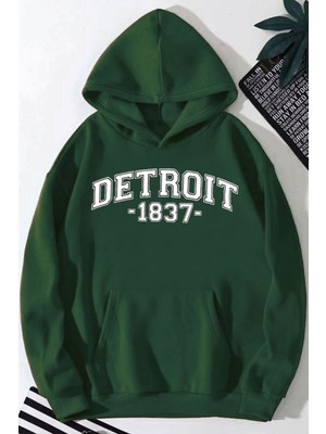 Medinenur Detroit Baskılı Kapüşonlu Sweatshirt