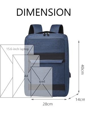 Qisem 15,6 Inç Iş Sırt Çantası-Mavi (Yurt Dışından)