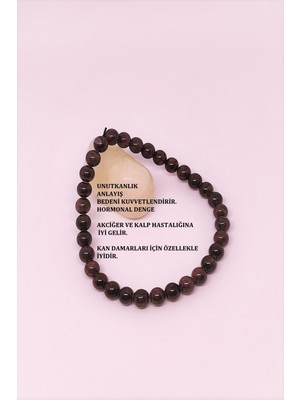 Bade Accessories 6 mm Lal Granet Garnet Doğaltaş Bileklik