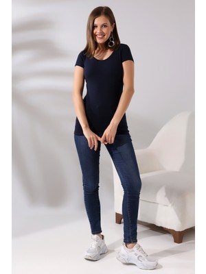 Endies U Yaka Kısa Kol Basic T-Shirt 20511 Lacivert