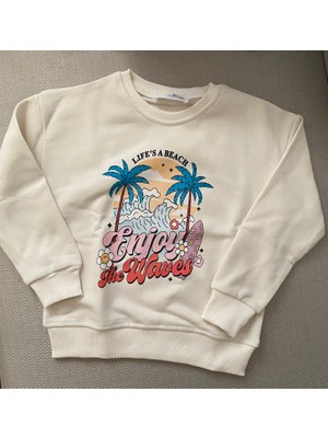 Seka Kız Çocuk Baskılı Sloganlı Sweatshirt