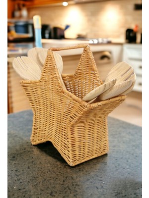 Ocean Point Rattan Tezgah Üstü Kaşıklık Dekoratif Düzenleme 27X17