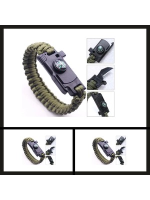 Savex Uyguna-Yakala Haki 9595 Pusulalı & Bıçaklı Paracord BILEKLIK-MLZ.221