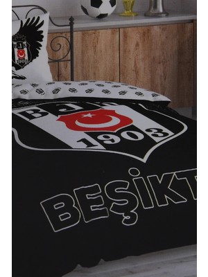 Taç Beşiktaş Tek Kişilik  Pamuk Lisanslı Nevresim Takımı