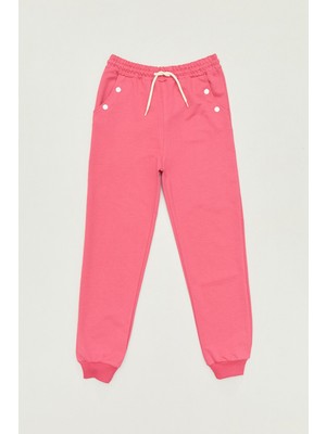 FullaModa  Beli Lastikli Kız Çocuk Jogger Eşofman Altı
