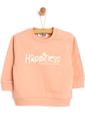 Hello Baby Hellobaby Basic  Happiness Yazılı Sweatshirt Kız Bebek