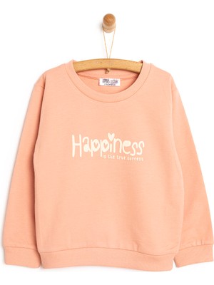 Hello Baby Hellobaby Basic  Happiness Yazılı Sweatshirt Kız Bebek