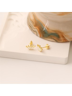 Nox Jewelry 925 Ayar Taşlı Taç Küpe