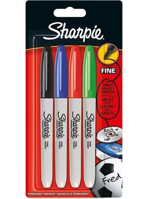 Sharpie Fine Permanent Markör Standart 4'lü