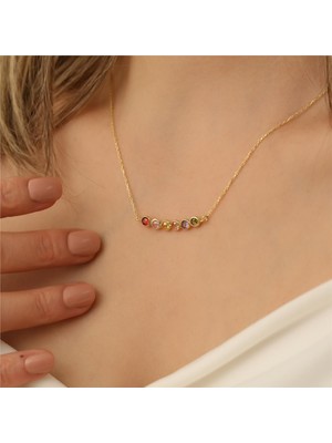 Nox Jewelry 925 Ayar Renkli Taşlı Kolye