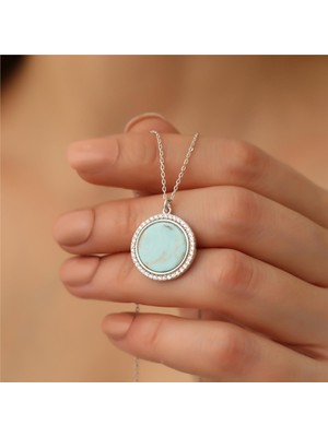 Nox Jewelry 925 Ayar Firuze Taşlı Kolye