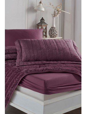 Elart Velvet Kadife Comfort Set Modern Uyku Seti Tek Kişilik Mürdüm 2 Parça