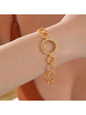 Gumush Gümüş Çeyrek Takılabilen Altın Kaplama Kadın Bileklik