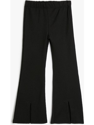 Koton Ispanyol Paça Pantolon Fitilli Yırtmaç Detaylı Beli Lastikli