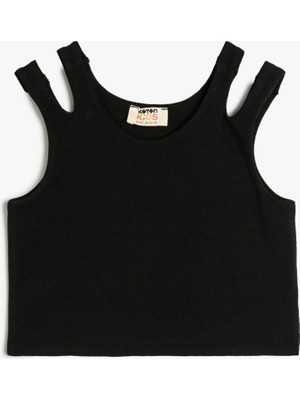 Koton Crop Tank Top Double Straps Cotton
