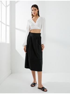 Koton Midi Etek Yüksek Bel Pamuklu