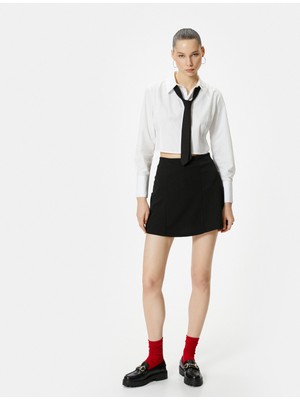 Koton Mini Şort Etek A Kesim Yüksek Bel Rahat Kesim