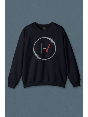 Lacivert Sweatshirt Twenty One Pilots Stressed Out Baskılı Unisex Sweat