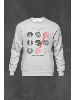 Gri Sweatshirt Twenty One Pilots Stressed Baskılı Unisex Sweat