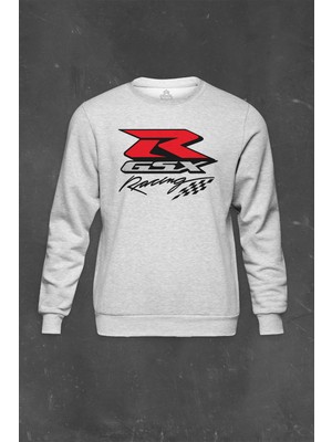 Gri Sweatshirt Motor Motorsiklet Gsx-R Racing Bike Motorcycle Baskılı Unisex Sweat