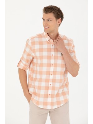 U.S. Polo Assn. Erkek Pudra Gömlek Desenli 50264270-VR042