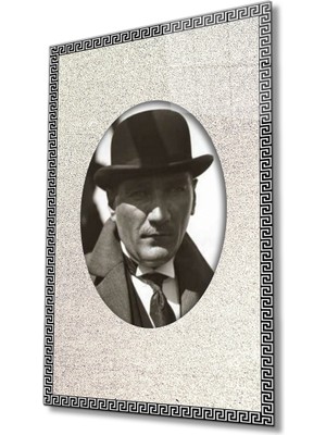 Miyrem Çerçeveli Atatürk Cam Tablo  36 x 23-Mıyrem