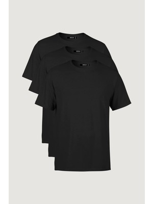 Mmetalic Erkek Çok Renkli T- Shirt Regular Fit Rahat Kesim Bisiklet Yaka 3'lü Basic Tişört Paketi