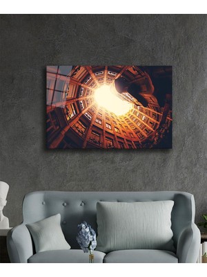 Miyrem Geometrik Mimari Cam Tablo  36 x 23-Mıyrem