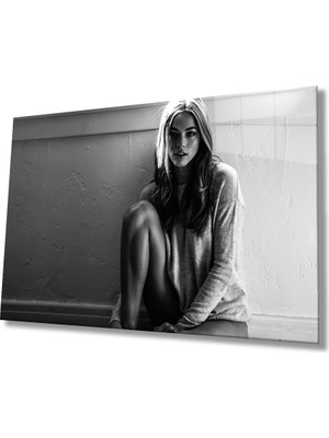 Miyrem Siyah Beyaz Insan Fotoğrafları Kadın Cam Tablomiyrem 36 x 23-Mıyrem