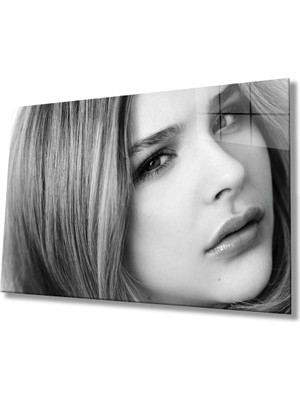 Miyrem Siyah Beyaz Insan Fotoğrafları Kadın Cam Tablomiyrem 36 x 23-Mıyrem