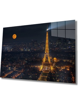 Miyrem Eyfel Kulesi Cam Tablo Eiffel Tower  36 x 23-Mıyrem