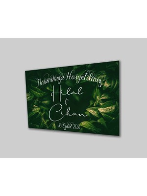 Düğün Nişan Hoşgeldiniz Cam TABLOMIYREM36X23-MIYREM